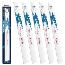 EZARC Reciprocating Saw Replacement Blade Saber Saw Blade Total Length 11.8 inches (300 mm), 14 Mounts, Heavy Cutting, For Iron, Stainless Steel, Non-Ferrous Metals, R1226PM+ (5 Pieces)