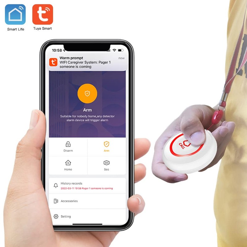SINGCALL Tuya Wifi Smart SOS - Sistema inalámbrico de emergencia