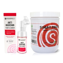 Sugaring NYC Hard Paste for Beginners kit with Anti Ingrown Cleanser w/brush by Sugaring NYC