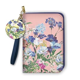 Punch Studio Zipper Clutch Journal with Floral Design, Faux Leather Soft Cover (46724)