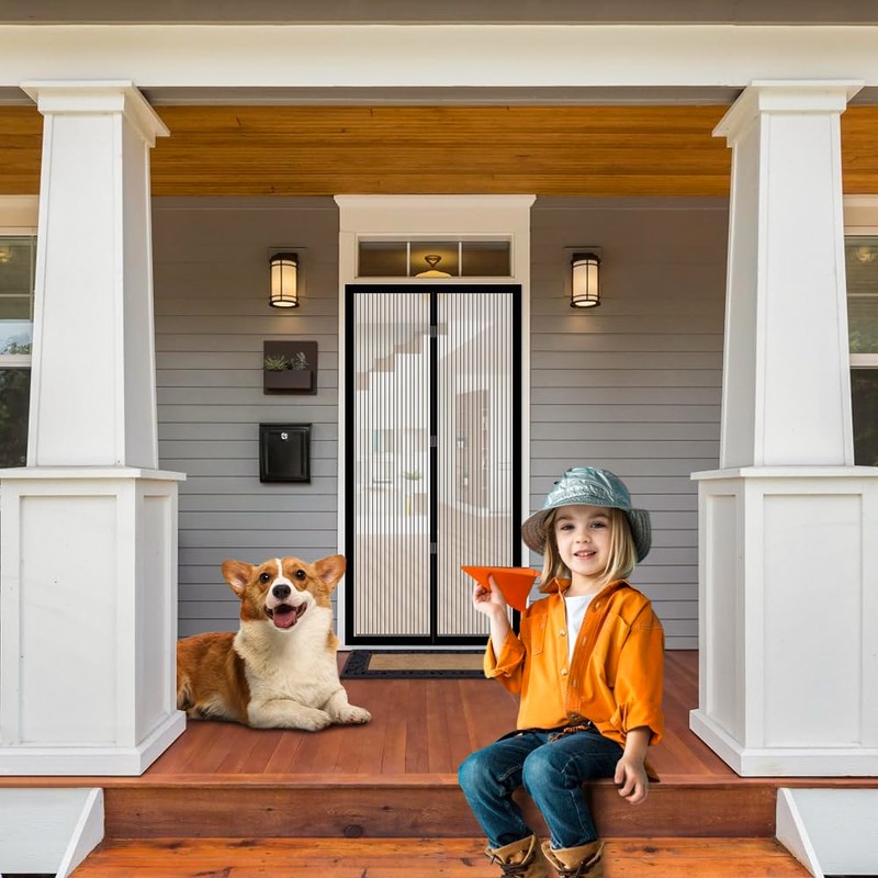 Clevinger Magnetic Screen Door Mesh, Fit Door Size 92x206CM,Screen Size