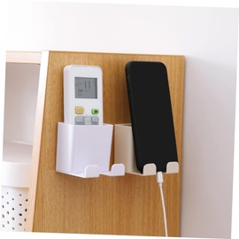 STOBAZA 2sets Remote Holder Wall Mount Controller Stand for Tv Phone Charging Bracket Media Organizer Storage Box Wall-Mounted Remote Organizer 2pcs*2