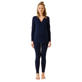 Vertbaudet Pregnancy and Breastfeeding Pyjamas 2 Piece Set, Printed Ink