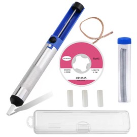 SKY TOPPOWER Solder Sucker Desoldering Wick Kit,Desoldering Pump,Lead Free Solder Wire 10g, Solder Wick Solder No-Clean Braid Wick 2.5mmX1.5m,Solder Clean