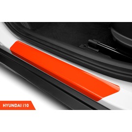 Luxshield Car Door Sill Protectors for Hyundai i10 2 (II) IA I 2013-2019 - Paint Protection Film for Car Kick Plates Panel Covers Clear Transparent
