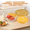 Swiscena 6 Pcs Beeswax Bowl Covers Reusable, Large Reusable Bowl