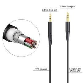 Asobilor Replacement Audio Cable Compatible with Bose 700 QuietComfort Ultra QC45 QC35II QC35 QC25 NC 700 Soundlink Soundtrue Noise Cancelling Headphones (Black)