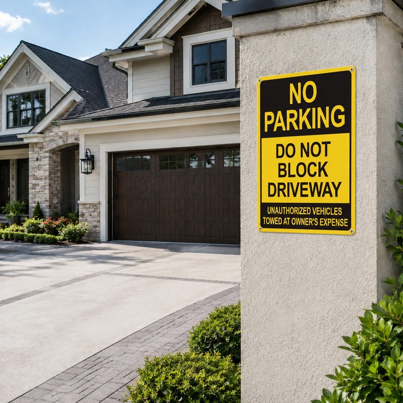 Do Not Block Driveway Sign – No Parking Unauthorized Vehicles