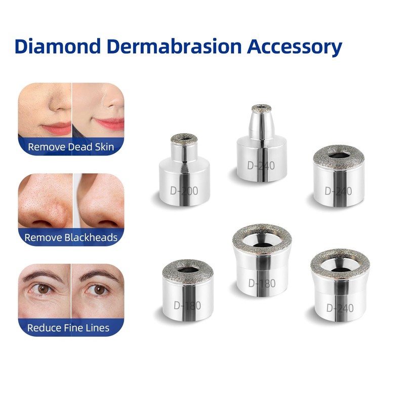 Diamond Dermabrasion Head, Microdermabrasion Accessories 6 Tips, Facial Replacements Dermabrasion