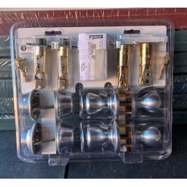 Kwikset Cove Satin Nickel Keyed Entry, Single Cylinder Deadbolt Project Pack