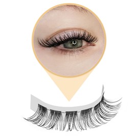 QUEWEL Individual Eyelashes, Individual Eyelash Clusters, Lashes, Natural C Curl, 10 mm, Eyelash Segments, Wide Base, for Eye Make-Up, DIY Eyelash Extension, Natural-C-10 mm