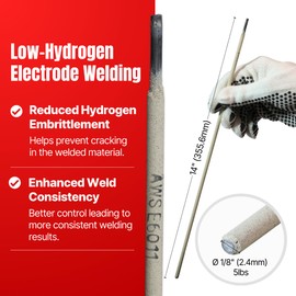 Nexium Tools 6011 Welding Rod 1/8 - Deep Penetration Welding Sticks Electrodes for All-Position Welding - Works on Rust, Paint & Dirty Surfaces - AC/DC+ Compatible - Low Spatter, Smooth Arc Start