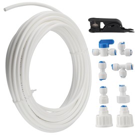 15 m fridge accessory set with fridge hose, water pipe (6.35 mm) and accessories for osmosis systems, suitable for refrigerators, osmosis systems and aquariums