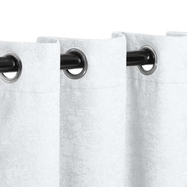 Superior Blackout Curtains, Sun Blocking Curtain for Bedroom, Farmhouse, Living Window Accent, Room Darkening, Grommet Header, Senna Collection, Set of 2 Panels, 42" x 63", Snow White