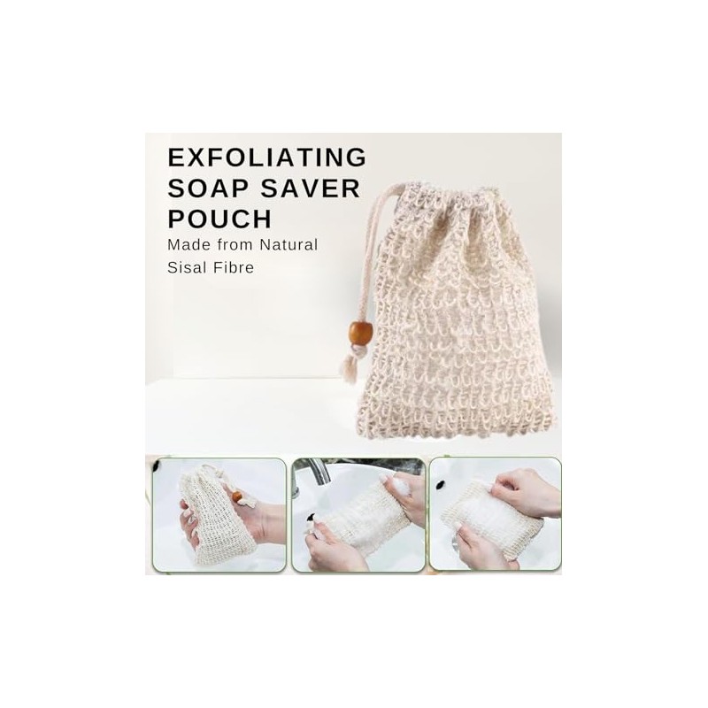 Wundle Bundle Soap Saver Exfoliating Pouch with 4 x Dove