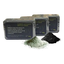 Jabón De Carbón Activado Y Arcilla Verde (vegetal) 3pz                                                                                                
