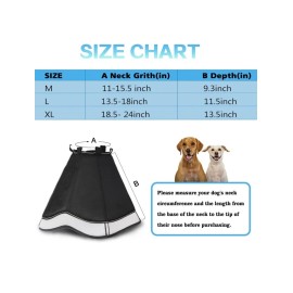 INKZOO Dog Cone Collar After Surgery Soft Pet Recovery Collar for Dogs  Sz S M L
