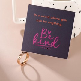 SOPIFY Be Kind of a Bich Ring Be Kind Ring Be Kind... Of a Bich Jewelry for Women Fun-loving Mantra Ring Gift (Rose Gold, 7)