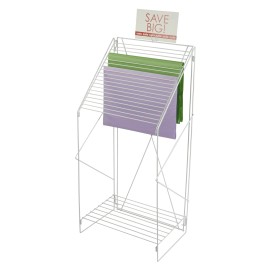 SSWBasics Tissue Paper Rack - White Wire - Floor Standing (23"W x 15½"D x 49"H)