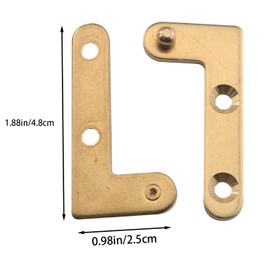 WELWIK 2PCS 360 Degree Rotating Door Pivot Hinges with Screws Antique Bronze Concealed L-Shape Copper Hinges for Cabinet Doors Windows Fences Sheds Kitchen Doors Walls Aluminum Frame Doors