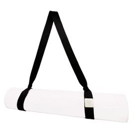 [TEEYAR] Yoga Mat Band/Yoga Mat Strap (Yoga Mat Belt) Durable with Adjustable Loop for Most Yoga Mats 160cm x 3.8cm (Yoga mat strap sling) (Black, 160 x 3.8 cm)