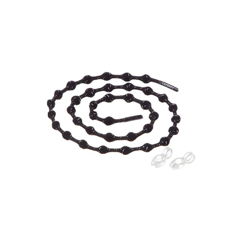 Columbus No Tie Shoelaces Caterpillan + (Plus) Kids, Black