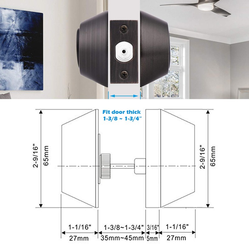 Gobrico 5 Keyed Alike Entrance Double Cylinder Deadbolts with Same