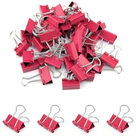 Paquete de 50 clips pequeños para carpetas rojas, 3/4 pulgadas (19 mm), pinzas de papel pequeñas para oficina, hogar, escuela, negocios, 0.75 pulgadas