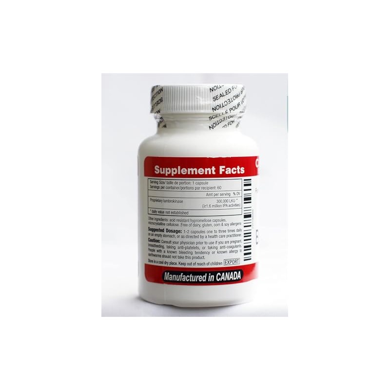lekullna Canada RNA Boluoke(Lumbrokinase) for Circulatory Health 60 Capsules