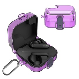 Protective Case Compatible with CMF Buds Pro 2, Thin and Shockproof TPU Case, Supports Wireless Charging, Visible LED on the Front (Transparent Purple)