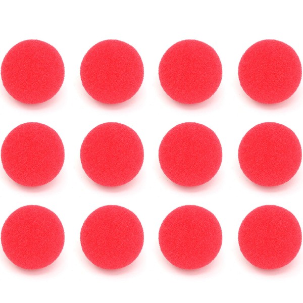 Skeleteen Red Carnival Clown Noses - Red Sponge Nose For Circus Costume Party Supplies - 12 Pieces