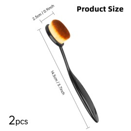 RUCUDIM Make Up Brush, Liquid Makeup Brush, Foundation Brush, Contouring Brush, Oval Brush Premium Quality for Blending and Contouring for Liquid or Powder, with Lid (Black)
