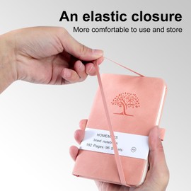 Notebook A6, 3 Piece Notebook Set, Small Notebook, 14.4 cm x 9.6 cm Notepad, Pink Blue Grey, 192 Pages, Notebook, Notepad A6, Journal, Travel Journal, Notebook Leather, Embossed Tree Design