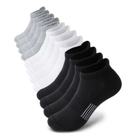 Ｋ・ＮＩＶＥ Women's Cushioned Ankle Socks Athletic Running Seamless Low Cut Socks Black 6-Pairs 6-9