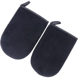 2 piezas Guantes Aplicadores para Bronceado sin Sol Manoplas Antipelusa Cómodas para Aplicar Crema Bronceadora Uniformemente Color Negro