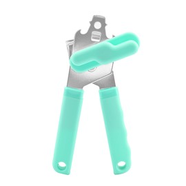 YAKAUEI Can Opener Manual Smooth Edge Heavy Duty Stainless Steel Hand Can Opener with Comfort Ergonomic Handles & Knob, Multifunctional Easy Can Bottle Openers for Seniors, Camping, Kitchen (Blue)