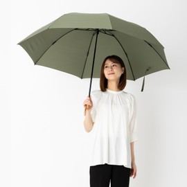 LIEBEN-0229 Super Big 3 Folding Umbrella, Extra Large Mini Umbrella, Ribs, 27.6 inches (70 cm), Solid Color, Men's, Large Folding Rain Umbrella, Khaki