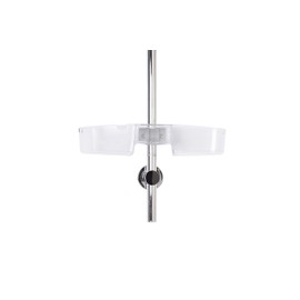 Croydex Riser Rail Caddy, Clear Plastic Bathroom Accessory, Adjustable Bathroom Shelves, Easy-to-Install Bathroom Storage No Drilling Required, 6.5x33x12cm, Max Load 4kg, No Fixings Required
