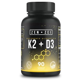 K2 + D3 – Suplemento Avanzado para la Salud Ósea y Cardiovascular | 90 Cápsulas Veganas | Fórmula con Vitamina K2 y D3 | ULTRA-PREMIUM