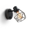 Lightess Black Wall Sconce with Dimmer ON Off Switch, Adjustable Head Vintage Cage Wall Mount Light Fixture Industrial Farmhouse Lighting for Living Room Kitchen, LG9933941