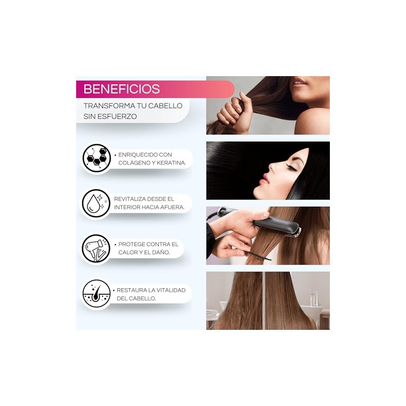 Crema para Peinar Protector de Calor para Cabello, Suero Reconstructor