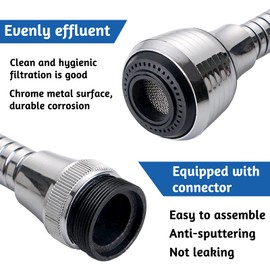 2 Pieces Kitchen Faucet Extension, Universal Faucet Sprayer Head, 360° Rotatable Adjustable Nozzle Spout for Home Sink Bathroom Kitchen Faucet Nozzles Filter Adapter Accessories
