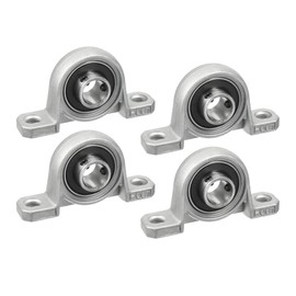 Saipor Pack of 4 KP001 Pillow Block Bearings 12 mm Bore Zinc Alloy Shaft Bearing Vertical Self-Aligning Bearing Block Flange Bearing Housing Bearing for Axle Shaft Machine, 3D Printer Accessories