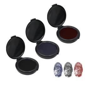 LICQIC 3 Pcs Thumbprint Ink Pad, Fingerprint Ink Pad, Fingerprint Kit for Identification Security ID Fingerprint Cards Law Enforcement Fingerprint Stamp Ink Pad (Black+Red+Blue)