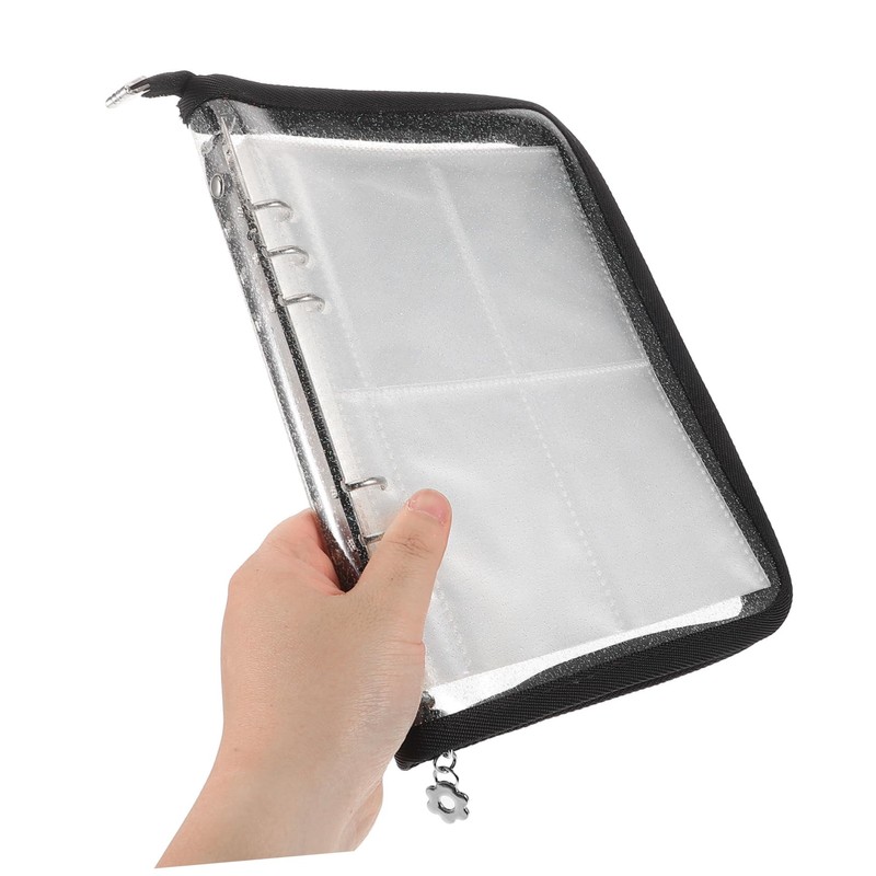SEWACC Notebook Binder with Glitter Edge Zipper Protective Photo Album