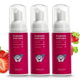 Fluoride Free Foam Kids Toothpaste - ELOTAME 3 Pack Natural Teeth Clean and Whitening Toothpaste with Strawberry Mint Flavor, Organic Travel for Toddler