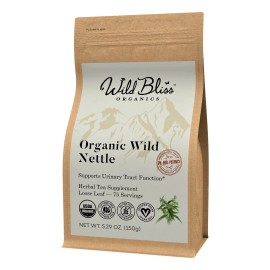 Wild Bliss Stinging Nettle Leaf Tea - Organic Herbal Tea - Caffeine Free - Loose Leaf - 75 Servings