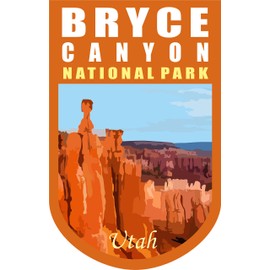 Bryce Canyon National Park Sticker Vinyl Chevron | Wilderness Nature Outdoors Hiking Camping Travel Adventure Gift Stickers Waterproof RV Trailer Car Luggage Decal