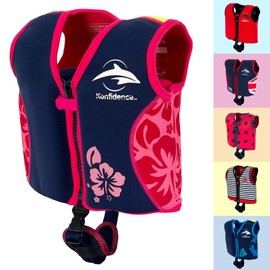 Konfidence Swim Jacket - Premium Swim Vest with Removeable Safety Strap for Kids| Adjustable Buoyancy | UKCA & CE Compliant | Swim School Approved (Oahu, Large)