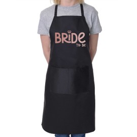 Print4U Bride To Be In Rose Gold Print Hen Party Wedding Gift Baking BBQ Apron Black